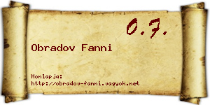 Obradov Fanni névjegykártya